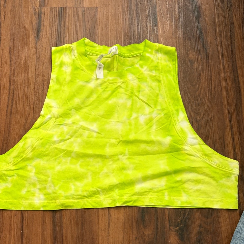 Lululemon Athletica Lime Green Tie-Dye Muscle Tee